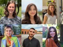 2023 Haley Fellows (clockwise from top left) Jessica Deutsch, Quynh Nguyen, Eliza Gazda, Sydney Popsuj, Jose Luis Ramirez-Colon, Sidney Scott-Sharoni.jpg
